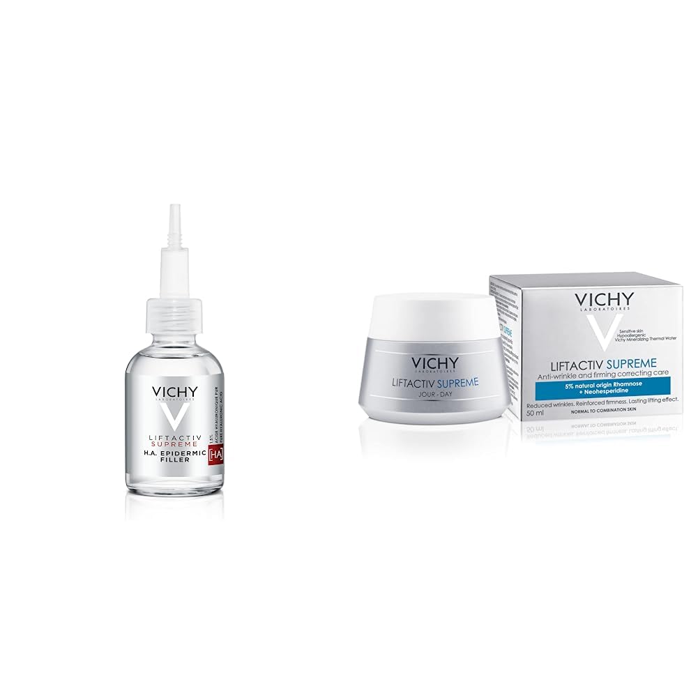 Serum Anti Arrugas Vichy Ha Epidermic Filler con Ácido Hialurónico + Liftactiv Crema de Día Anti-edad Efecto Lifting 50ml