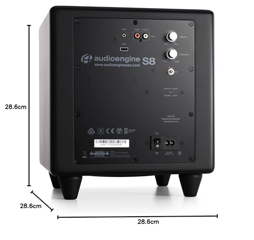 Audioengine S8: Altavoz subwoofer de 250 W con Amplificador Integrado para Audio doméstico