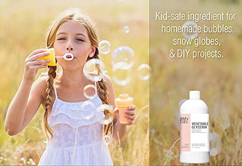 Glycerin Vegetable Quart, Food Grade Pharmaceutical USP Grade 99.7% Pure, Soap Base Oil, Natural Solution and Humectant for Cosmetics, Art Crafts, Kosher, Halal by Raw Plus Rare (32 fl oz)