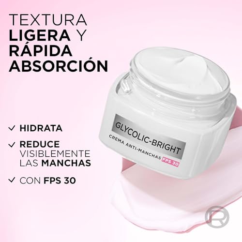 L'ORÉAL Paris Crema de Día Anti-manchas Con Ácido Glicólico | FPS 30 50ml