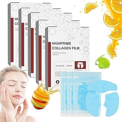 Conjunto de 15 películas de colágeno puro para hidratar y reducir arrugas - Mascarilla facial de colágeno soluble de alta calidad - Corea - Reducción de líneas finas y arrugas - Hidratación facial
