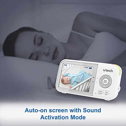 Monitor de Vídeo VTech Blanco con Batería de 19 Horas y Zoom Panorámico para Bebé