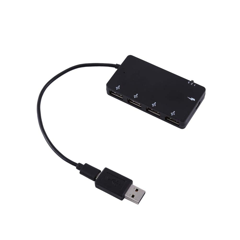 Adaptador OTG Tangxi Negro 4 Puertos USB 2.0 HUB con Lector de Tarjetas