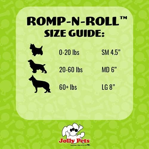 Jolly Pets Romp-n-Roll Cuerda y Bola para Perro, 4.5 Pulgadas/pequeño, Azul (645 BL)