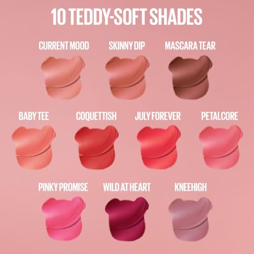 Tinta de Labios Superstay, Teddy Tint de Maybelline New York, Mascara Tear