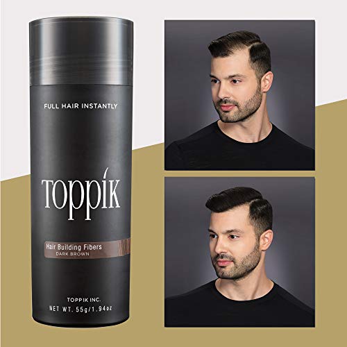 TOPPIK Fibras de construcción de pelo, Café Oscuro, 1.94 oz.
