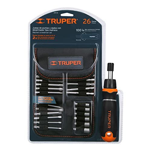 Desarmador Tipo Matraca Truper JDM-26 con 18 Puntas y 6 Dados