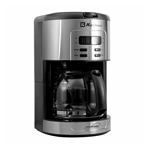 Cafetera de Goteo Koblenz, 15 Tazas, Capacidad de 1.8 L, Programable con Timer y Display Digital, 1000 W, Función Antigoteo, Base para Mantener Caliente, Jarra de Vidrio, Filtro Lavable (CKM-215 IN)