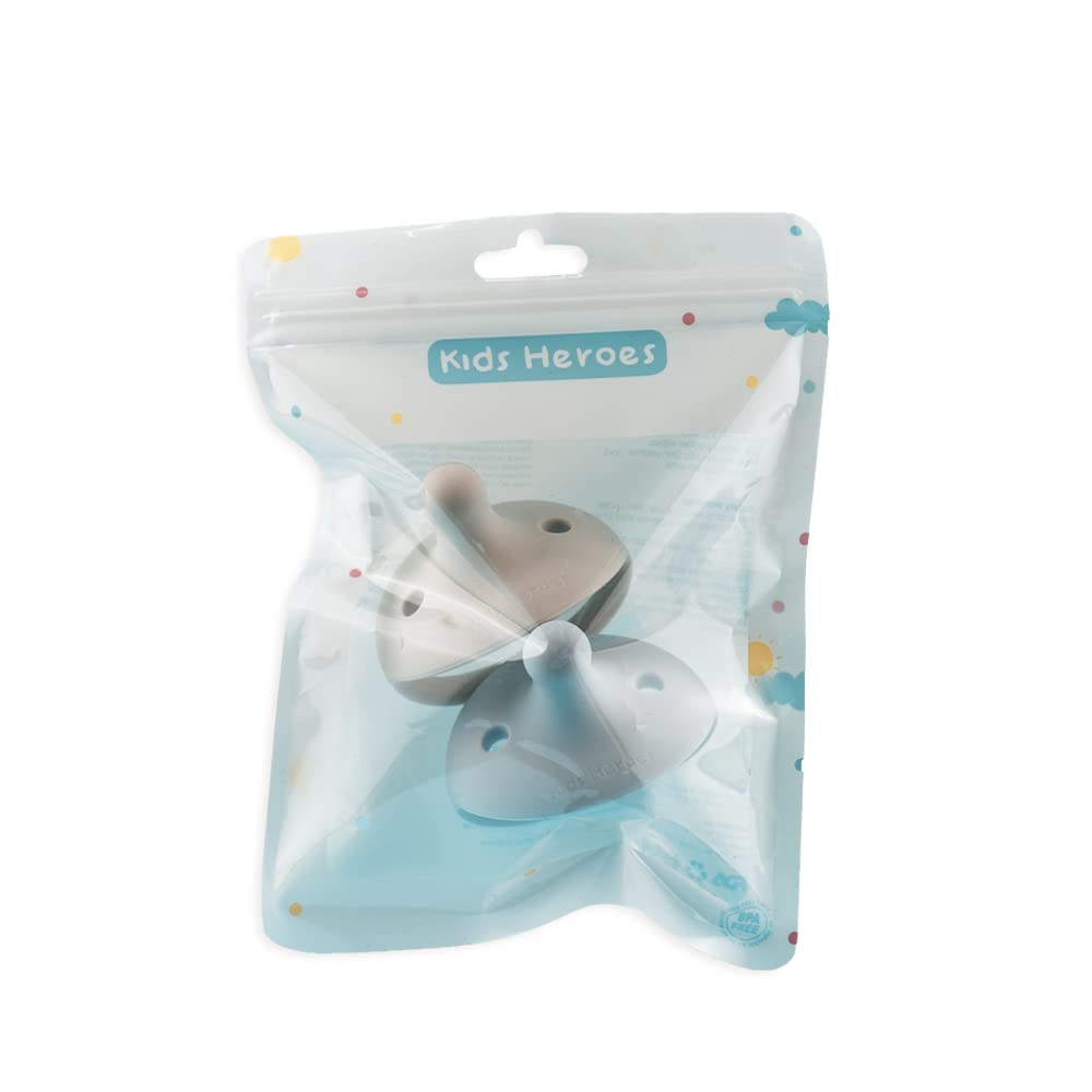 Chupones Kids Heroes Silicona Suave y Segura para Bebé 3 a 36 Meses Paquete de 2
