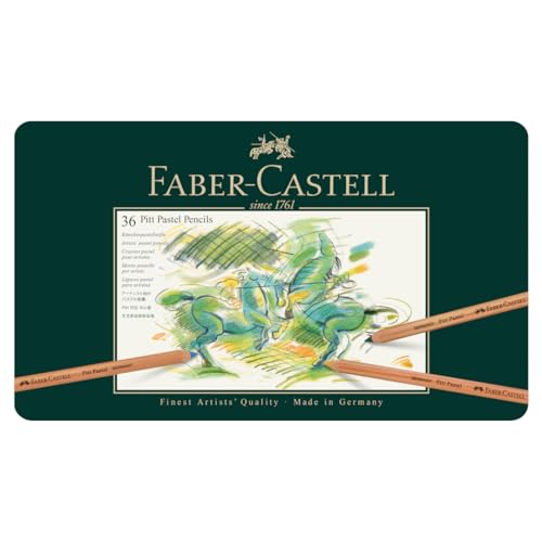 Faber-Castell Lápices de color Pitt Pastel Pencil para Arte con 36 Diferentes Colores, están fabricados con pigmentos de alta calidad, tienen una textura suave y seca, característica de los pasteles