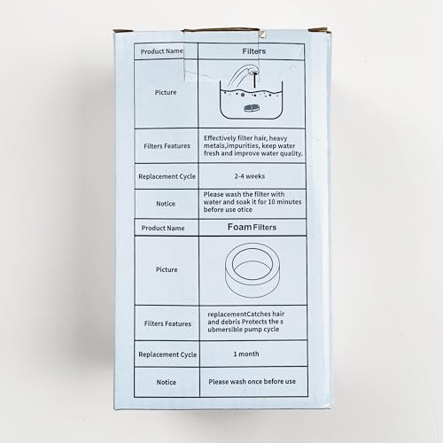katzenbrunnen SOOFPET - Filtros de fuente de agua para gatos: 16 piezas (8 filtros de carbono + 8 filtros de esponja) filtros de repuesto para fuente de gato de acero inoxidable de 110 oz/3.2L