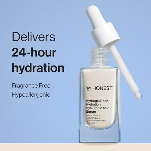 Honest Beauty Stay Hydrated Hyaluronic Acid + NMF Serum with 3 Types of Hyaluronic Acid | EWG Certified + Dermatologist Tested | Vegan + Cruelty Free | 30 mL