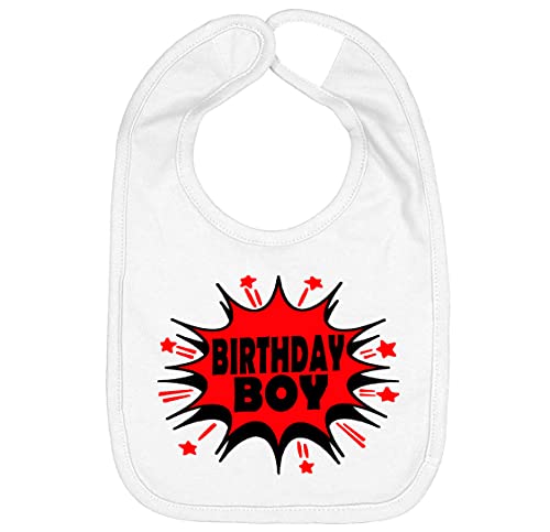 Baberos Aiden's Corner blanco hechos a mano para el primer cumpleaños de bebé niño súper héroe