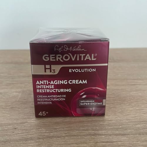 GEROVITAL H3 EVOLUTION, Anti-Aging Cream Intensive Restructuring With Superoxide Dismutase (The Anti-Aging Super Enzyme) 45+ (1.69 FL.OZ) by GEROVITAL H3 EVOLUTION