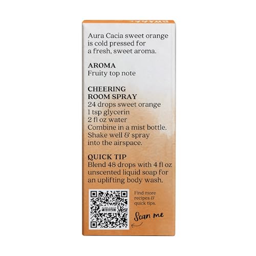 Auracacia Aceite Escencial De Naranja Dulce, Relajante, color, 1 count, pack of/paquete de