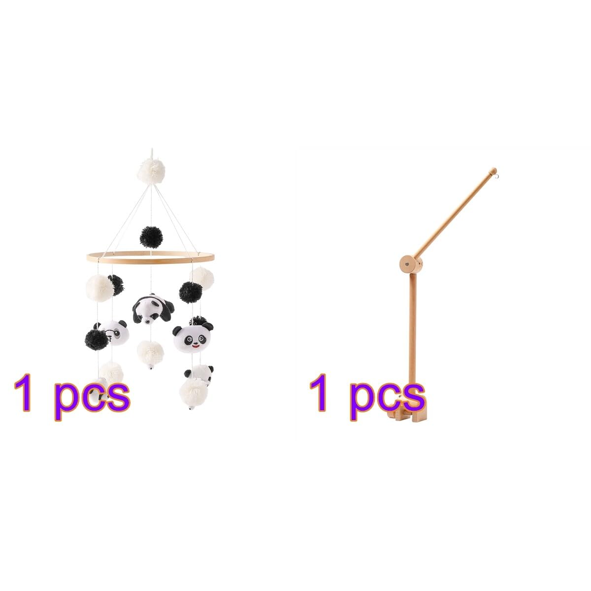 Lindo móvil para cuna con brazo móvil para cuna de bebé, soporte móvil para cuna de bebé, soporte móvil para cuna – Móvil neutro de género para decoración de guardería, accesorio móvil para cuna de bebé para decoración de guardería
