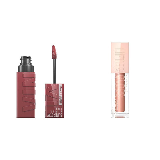 Labial líquido brillante Maybelline Super Stay Vinyl Ink Witty + MAY LIFTER GLOSS STONE