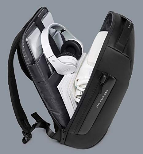 Mochila Bange Gris Impermeable antirrobo 39L con Puerto USB y Tira Reflejante para Portátil y Viajes