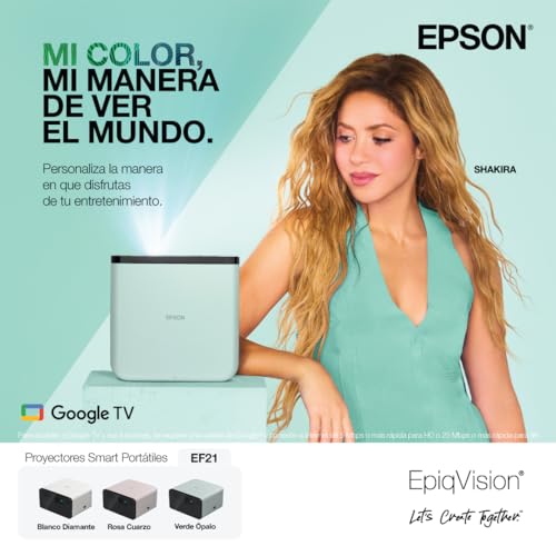 Proyector Láser Epson EpiqVision Mini EF21 Verde Inteligente Portátil 1080p HDR Cine en Casa
