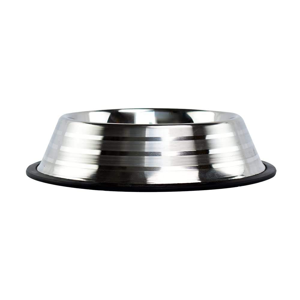 Plato de Acero Inoxidable Fancy Pets Gris Antiderapante para Perro