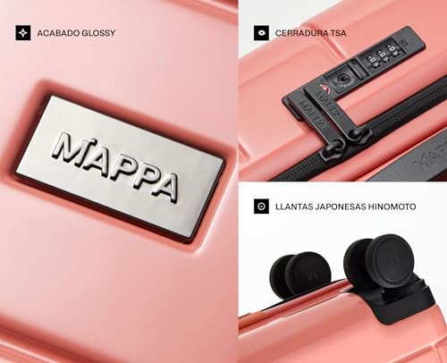 Mappa Lite - Maleta de Viaje Rígida y Ligera con 3 Años de Garantía, Hecha de Makrolon y ABS, 4 Ruedas Giratorias 360 con Tecnología Japonesa Hinomoto, Candado TSA, Correas Ajustables