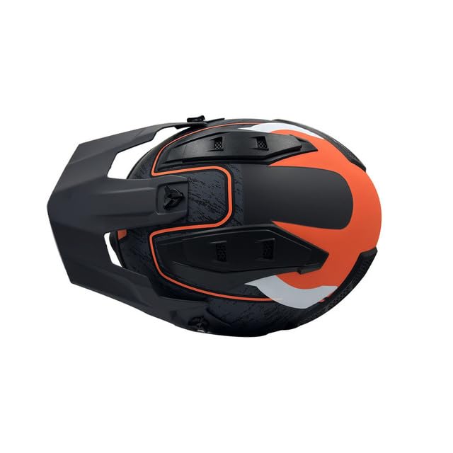 Casco Motocicleta Modular Marca Edge - Kombat - Flip UP Visor Doble ANTIVAHO- Certificado Dot - Moto Moto Casco Cascos de para Guantes Funda Pegatina Motocross Pegatinas (Gris/Naranja Mate, M)