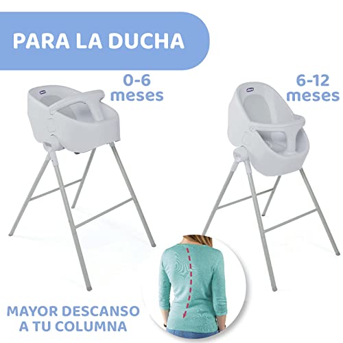 Bañera alta Chicco Gris 2 en 1 con T de seguridad para Bebé