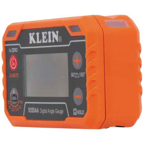 Klein Tools 935DAA Medidor electrónico digital de nivel y ángulo, alerta de ángulo LED, medición y ajuste de ángulos, rangos de 0-90 y 0-180 grados