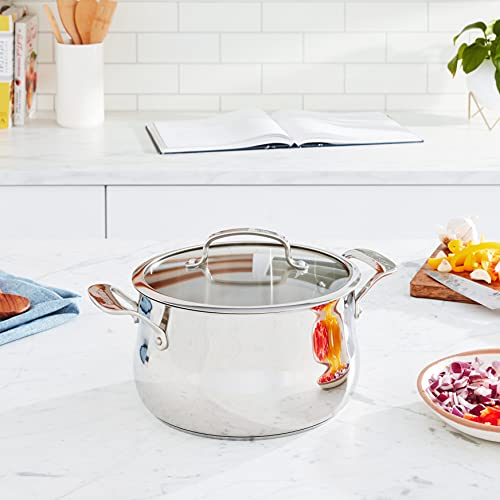 Cuisinart 419-14 Contour Olla de acero inoxidable, varios tamaños y estilos, Horno holandés, Plateado, 4.73 l, 1