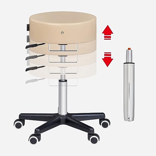 Taburete Rodante Master Massage Deluxe Crema Asiento Más Grande Ruedas Mejoradas
