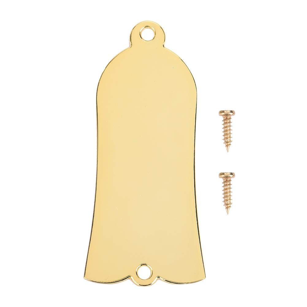 Guitarra Truss Rod Cover,Cubierta de Varilla de Armadura de Metal en Forma de Campana Guitarra Truss Rod Cover 2 Agujeros con Tornillos para Parte de Reemplazo de Bajos de Guitarra(Oro)