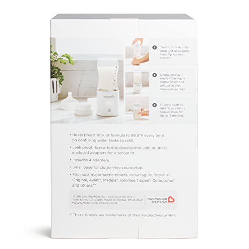 Calentador de Biberones Munchkin Blanco Digital con Adaptadores