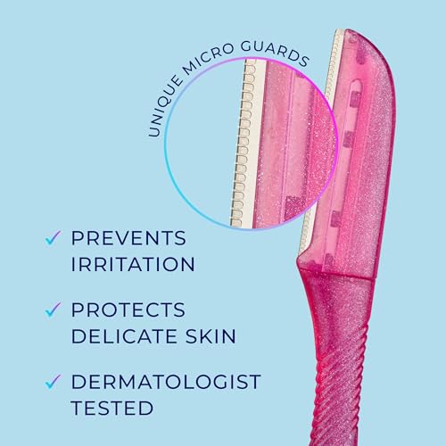 Schick Hydro Silk - Herramienta exfoliante exfoliante multiusos Schick Silk Touch-Up, maquinilla de afeitar para cejas y maquinilla de afeitar facial con cobertura de precisión, 3 unidades