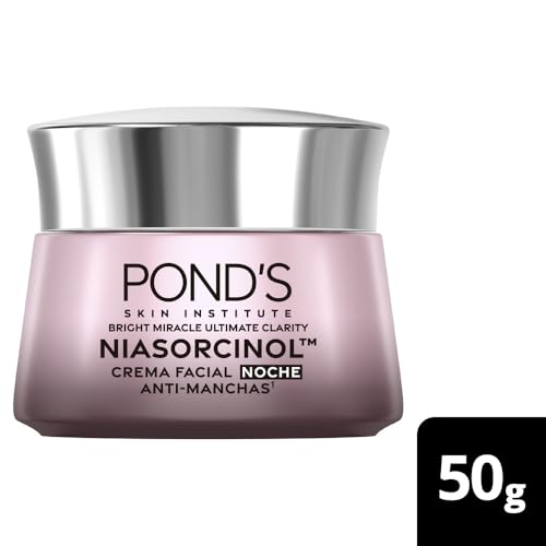 PONDS Crema Facial Antimanchas* Noche Bright Miracle Ultimate Clarity con Niasorcinol, uso de noche para una piel luminosa y tono uniforme 50 g