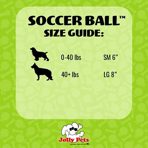 Jolly Pets Pelota de fútbol Grande Flotante para Perro, Juguete de 8 Pulgadas de diámetro, Azul océano