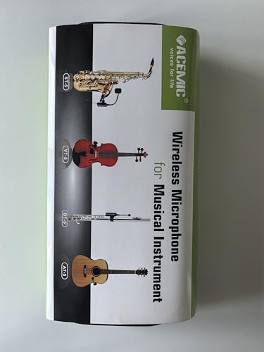 ACEMIC UHF Micrófono inalámbrico para violín Recoge el Instrumento de Cuello de Cisne Micrófono de Clip Transmisor y Receptor para Altavoces Activos, Sistemas de megafonía Activos, VT-5