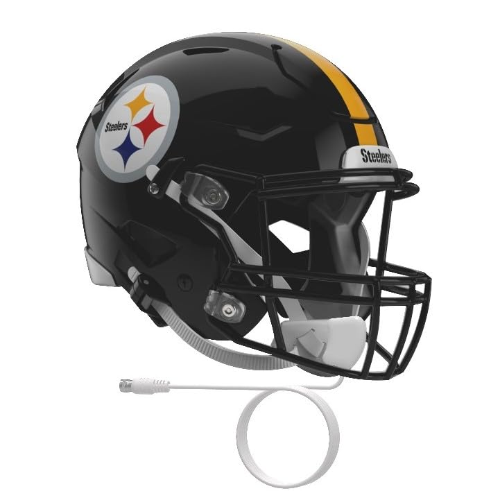 NFL Antena Digital HD para TV, Pittsburgh Steelers, Diseño de Casco, Ultradelgada de Alta Definición + Cable Coaxial de 5 Metros - Licencia Oficial