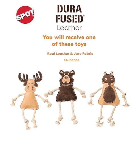 Ethical Pets Dura-Fused - Peluche de Animales del Bosque para Perro, 14 Pulgadas, 1 Pieza, el Estilo Puede Variar