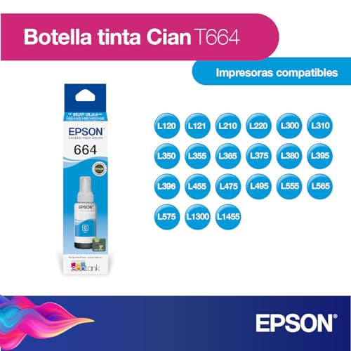 Botella de Tinta Epson Ecofit Cian T664