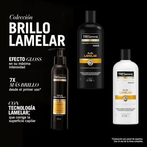 TRESemmé Sérum Capilar Brillo Lamelar, corrige las irregularidades de la fibra capilar dejando un cabello hidratado, suave y con efecto gloss instantáneo* 170 mL
