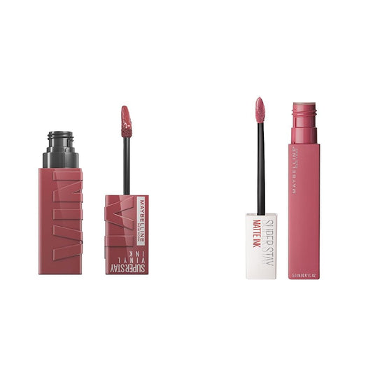 Labial líquido brillante Maybelline Super Stay Vinyl Ink Witty + Labial Liquido Matte Larga Duracion Superstay, Matte Ink 15 Lover, 5 g