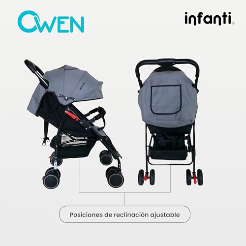 INFANTI | Carriola para Bebe OWEN | Carreola con Portabebé - Carriola de Viaje - Carrito para Bebe con Barra de Seguridad Desmontable | Cosas para Bebes 6 Meses hasta 15 kg
