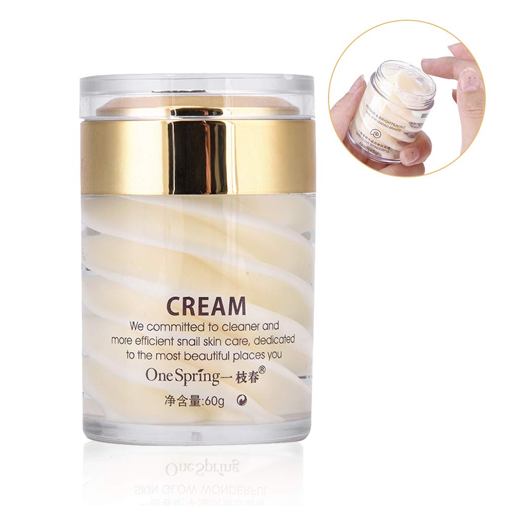 YUYTE Crema Facial de Caracol, Crema Nutritiva para la Piel, Antiedad, Antiarrugas, Hidratante Facial, Extracto de Caracol, Crema de Día Y de Noche para Tensar la Piel (60 G)