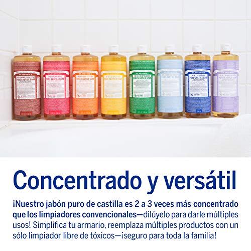 Dr. Bronner's | Jabón de castilla orgánico, para todo el cuerpo, intensamente refrescante, biodegradable y aromatizado con aceite esencial de Menta 946 ml