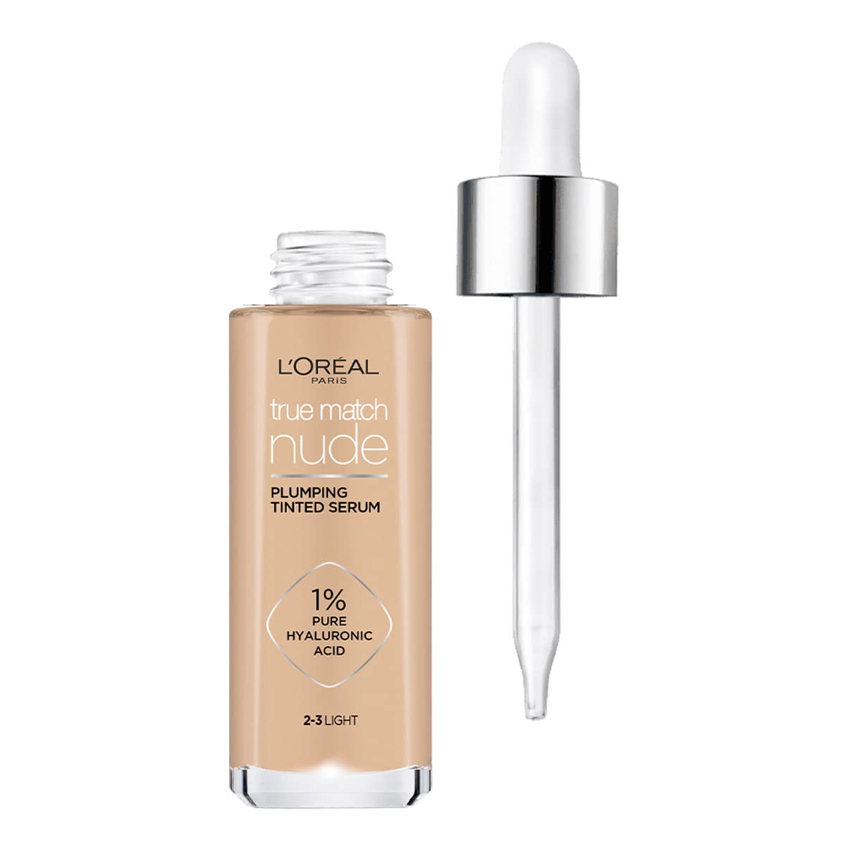 L'OREAL PARIS Kit 2 pack sérum Revitalift Retinol puro anti-arrugas 30ml,Blanco + L'Oréal Paris Serum rellenador con color y ácido hialurónico, True Match, Tono 2-3 Light