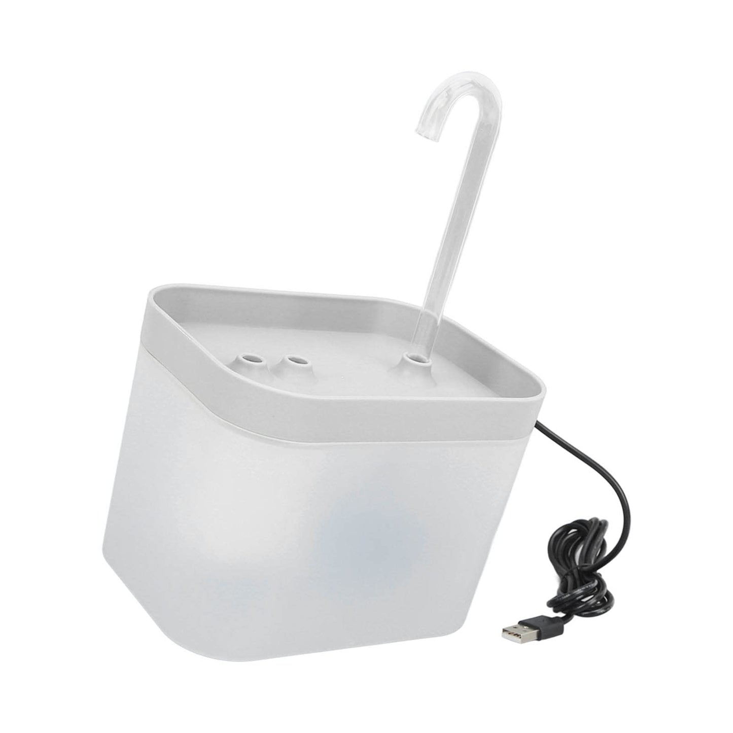 ciciglow Fuente de Agua para Gatos, 1.5 L, Flujo de Circulación Automático Silencioso, Impermeable, 11x13x15.5 Cm (Blanco Transparente)