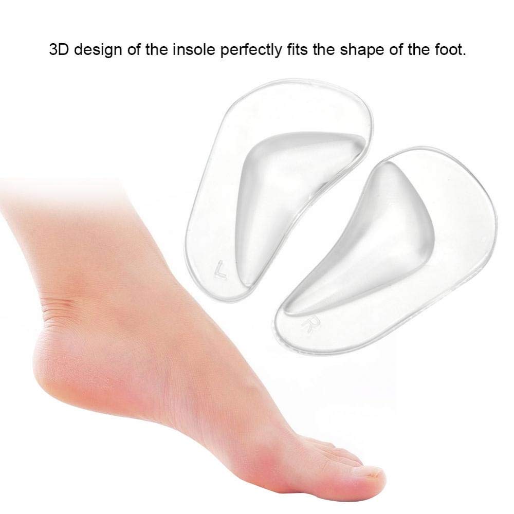 Almohadillas Ortopédicas de Silicona para Pies, Plantillas Ortopédicas, Soporte de Arco Ortopédico, Plantilla Pie Plano, Almohadillas para Plantillas de Zapatos (Transparente)