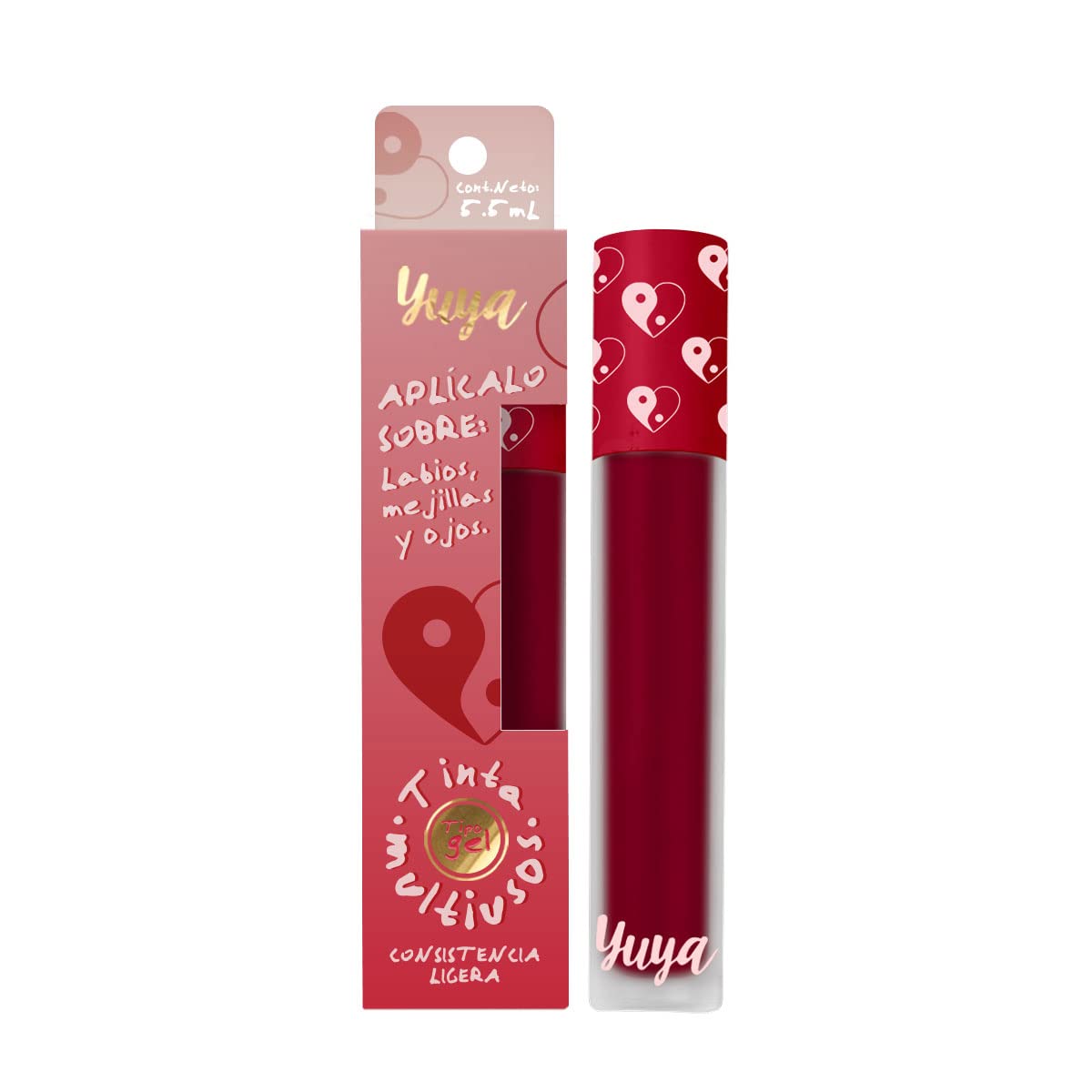 Republic Cosmetics Yuya Tinta multiusos Yin Yang de larga duración para labios, ojos y mejillas con extracto de Aloe Vera Color Rojo