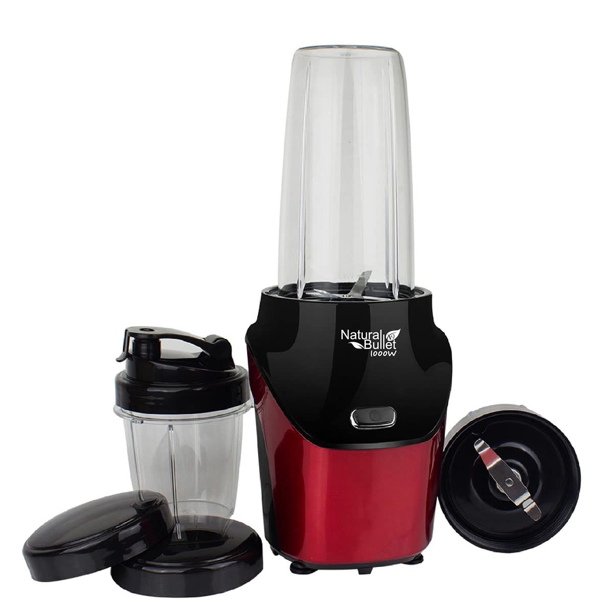Bullet Blender Licuadora Procesador de Alimentos 1000W Pulverizador de alimentos| Libre BPA | Cuchillas Desmontables Acero Inoxidable| Color Cereza Metálico