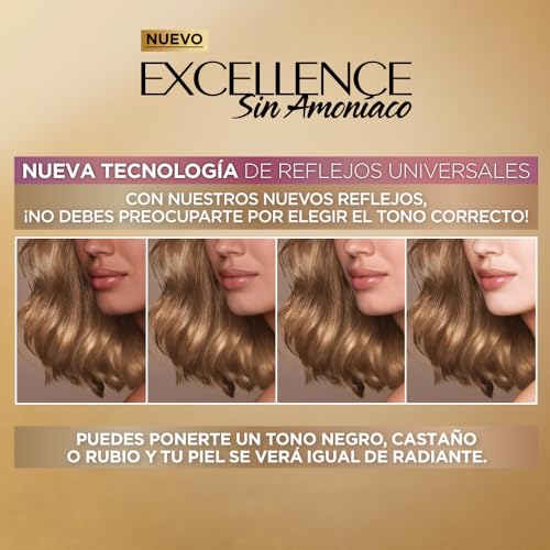 Pack de 2 Tintes sin Amoniaco L'Oréal Paris Excellence Tono 8U Rubio Claro Universal - Coloración Profesional para Cabello